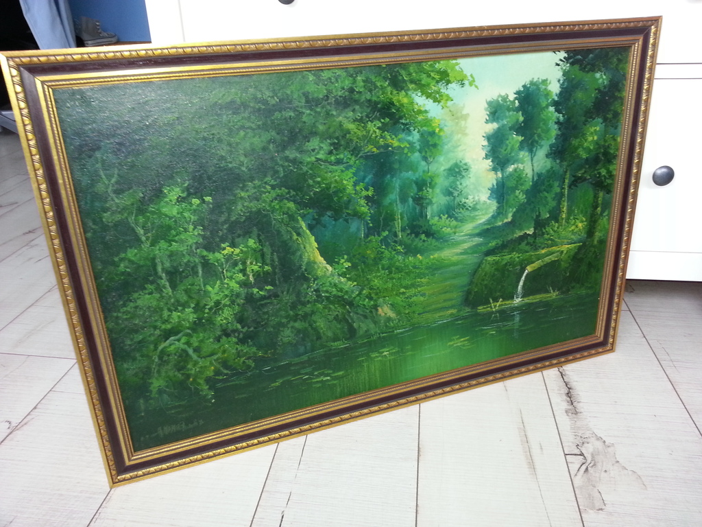 Indonesische boslandschap: Maroufle (80x52), gesigneerd in mooie lijst kopen? Bied vanaf 35!