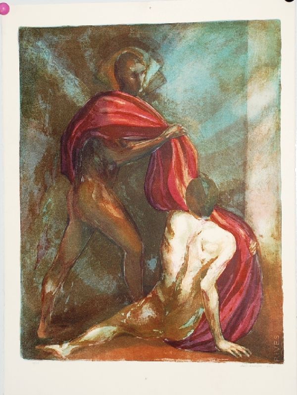 Chris Buursen: Kleurenlitho Rode Mantel verkocht voor € 35!