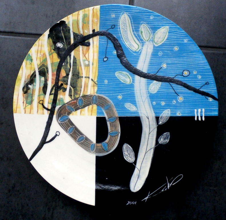 Kantcho Kanev - Keramiek bord - 2001 verkocht voor € 75!