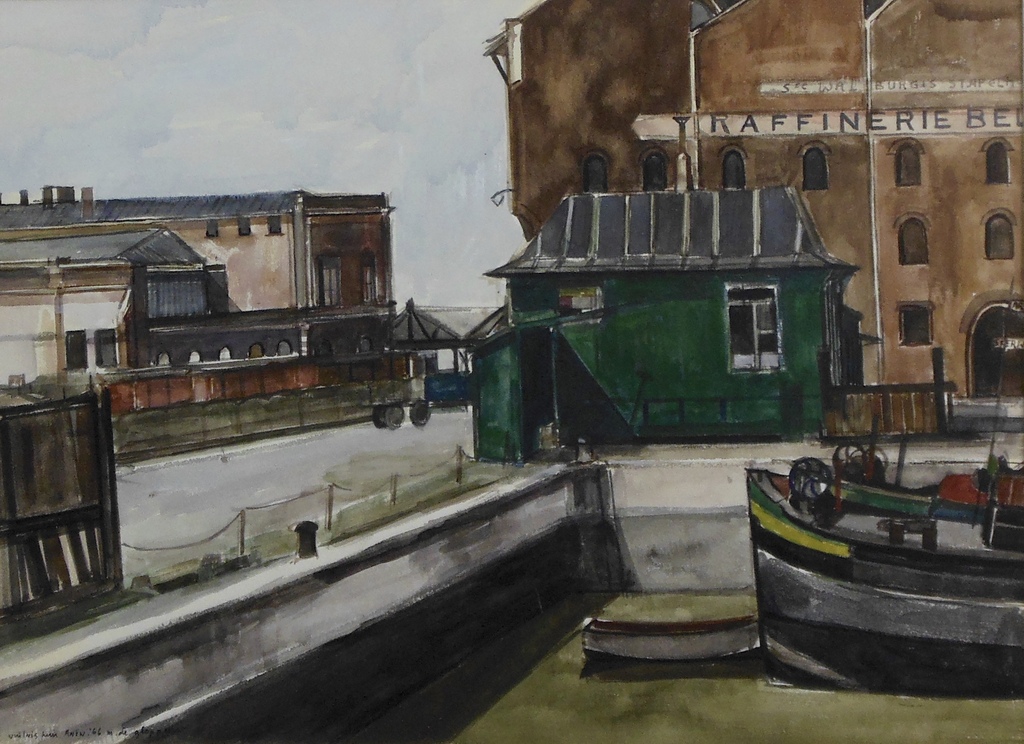 Marjan de Glopper: Aquarel, Vuilnishuis Antwerpen kopen? Bied vanaf 100!