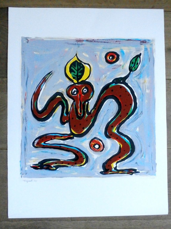 Alphons Freymuth - zeefdruk: Slangen - 1987 kopen? Bied vanaf 35!