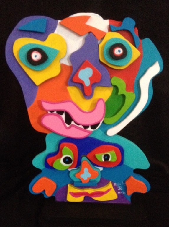 Roja Ting, 3 D sculptuur in hout, Lolo and Pit verkocht voor € 850!