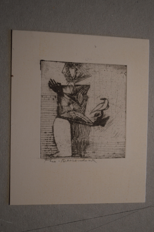 Theo Beerendonk ( 1905-1979) ets, naakt, 12.1971 - 5,5 x 5 (10 x 8 )  kopen? Bied vanaf 15!