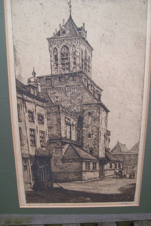 Jan Sirks, litho gravure, l.o. gesigneerd. 20x35 kopen? Bied vanaf 25!