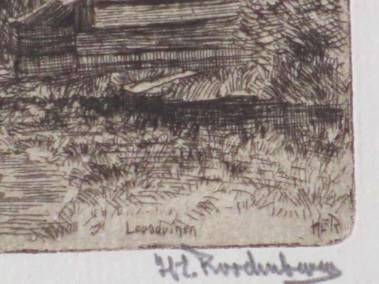 H.E.Roodenburg, Hooiberg met schuurtje bij Loosduinen, Ets 1911 kopen? Bied vanaf 30!