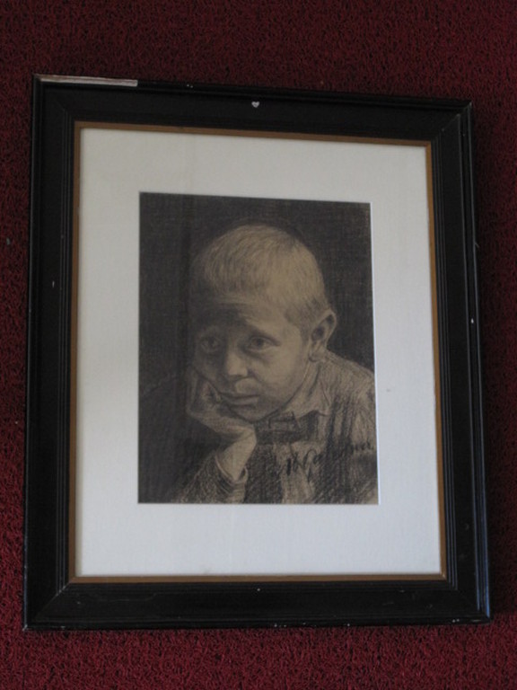 Mooie Arjen Galema 1886-1974 houtskooltekening "Boerenjongen" gesigneerd  kopen? Bied vanaf 1!