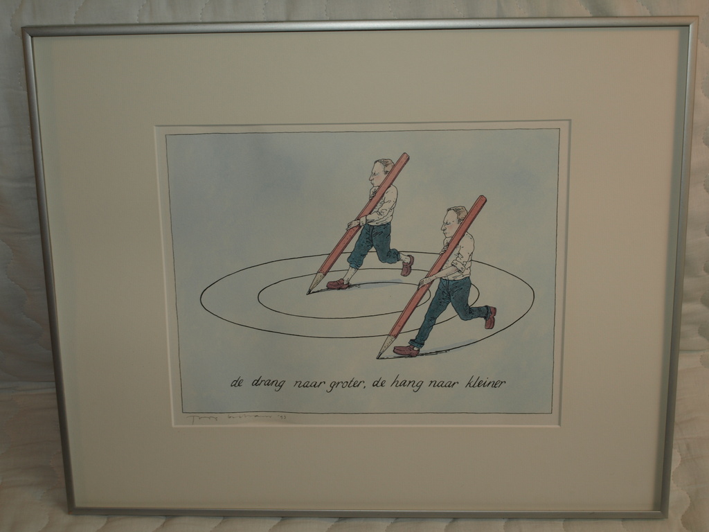 Joep Bertams – Zeefdruk – De drang naar groter, de hang naar kleiner – Voor PTT kopen? Bied vanaf 1!