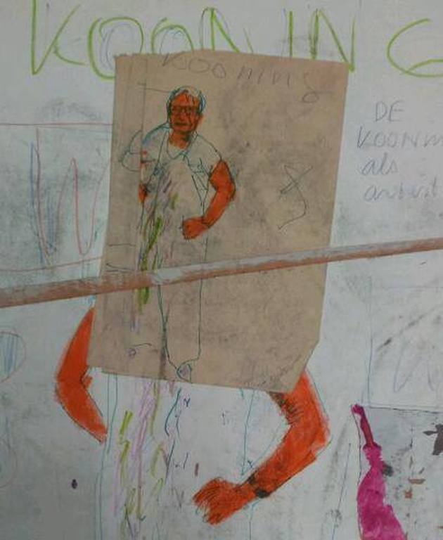 PETER KLASHORST - Gemengde Techniek '' (Willem) de Kooning als Artist - ZELDZAAM Vroeg werk - gedateerd '84 kopen? Bied vanaf 99!