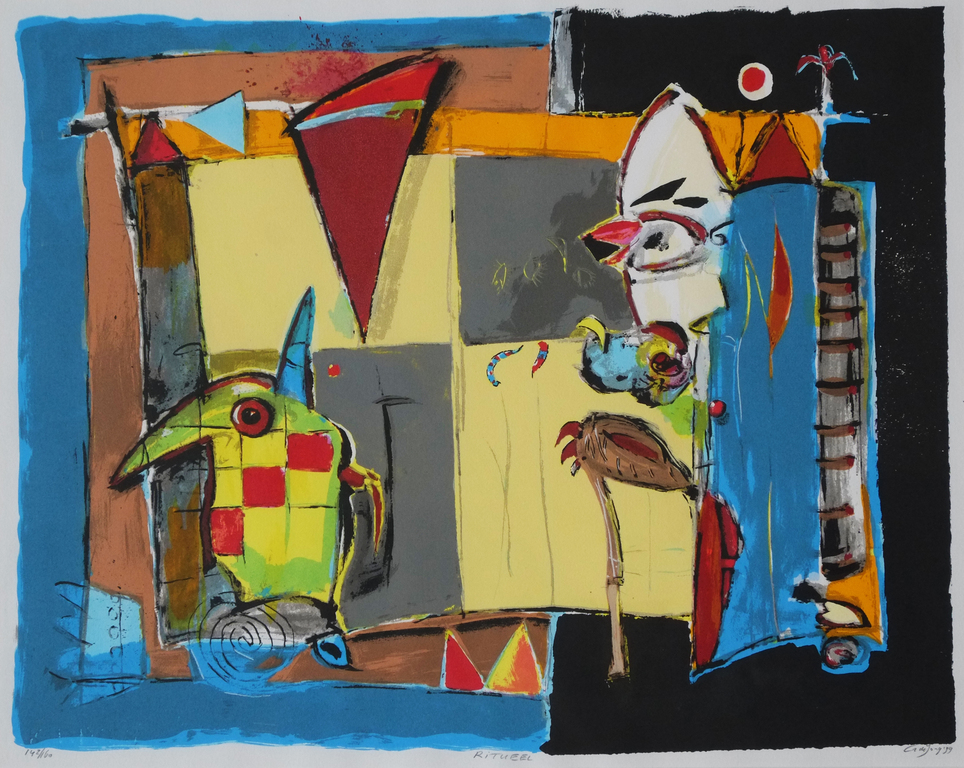 Cor de Jong, zeefdruk, 'Ritueel'. kopen? Bied vanaf 50!