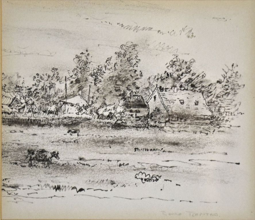 Ronald Terpstra: Inkttekening. Boerderij kopen? Bied vanaf 35!