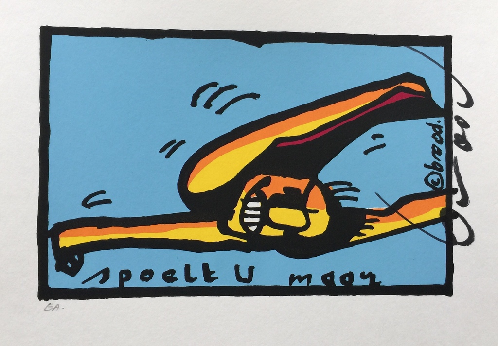 Herman Brood - Originele hand gesigneerde zeefdruk - Spoelt u maar kopen? Bied vanaf 1!