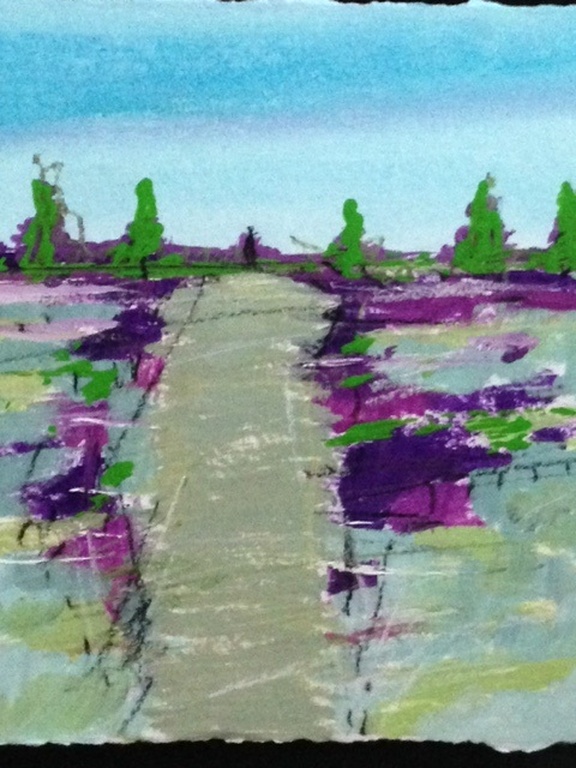 Hollands landschap, acrylverf kopen? Bied vanaf 20!