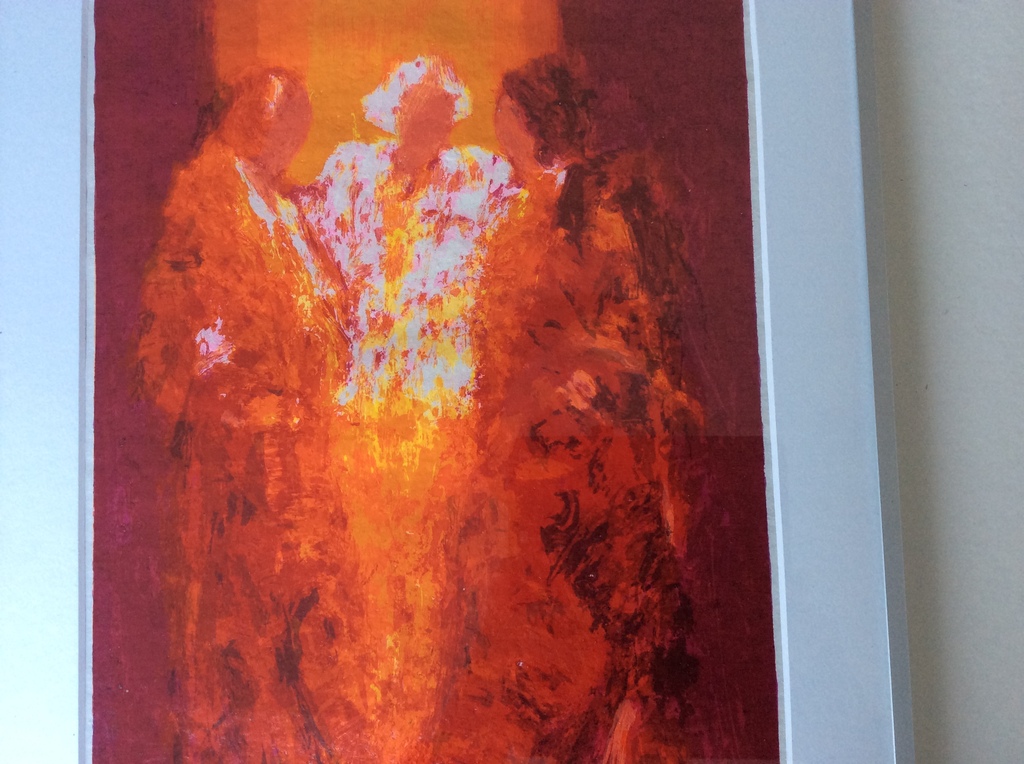 Wil Willemsen - het gesprek - zeefdruk, gesign. gelijst kopen? Bied vanaf 95!