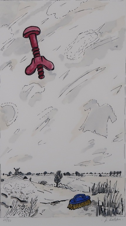 Pieter Holstein: Handgekleurde Litho, Z.T. landschap - Ingelijst kopen? Bied vanaf 35!