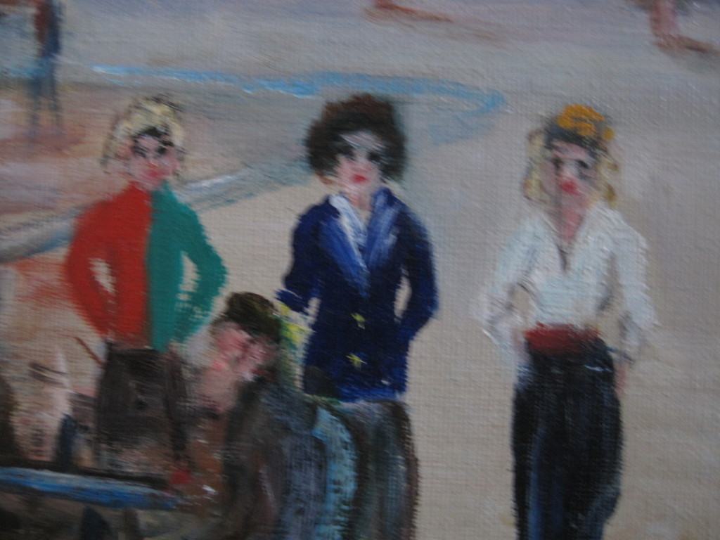 GROOT 1950 olieverf "Boulevard Clichy Moulin Rouge Parijs" gesigneerd  kopen? Bied vanaf 1!