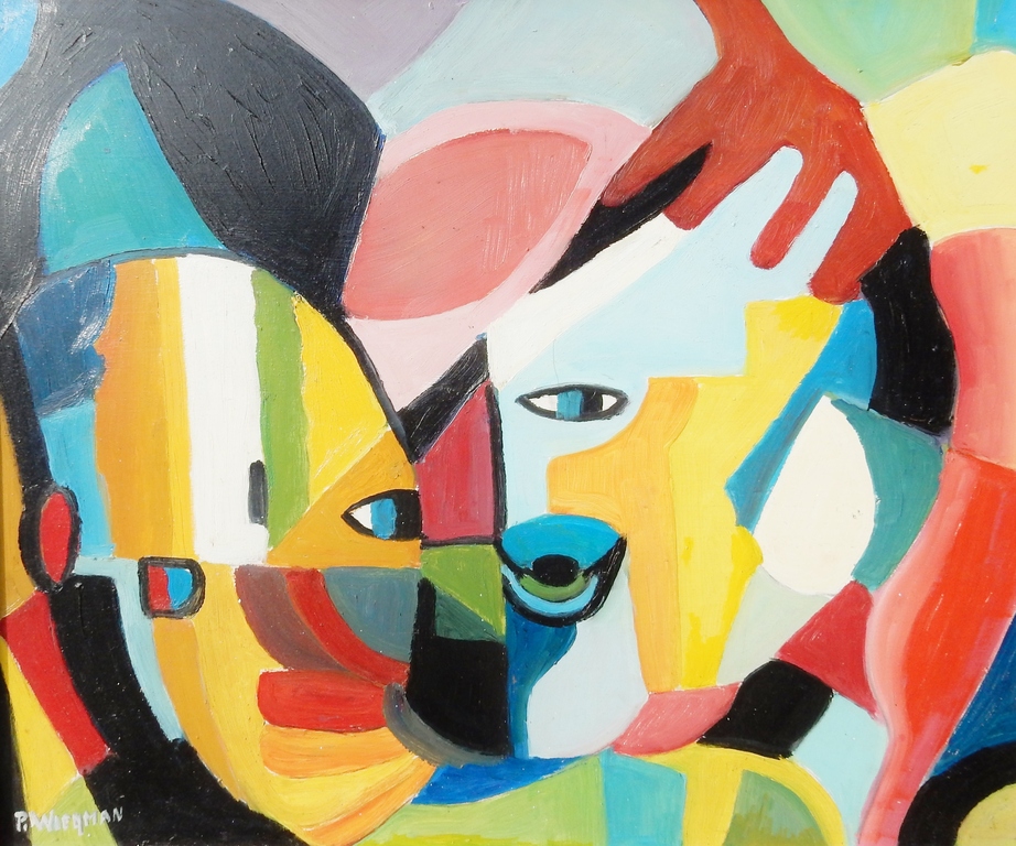 Piet Wiegman (1930-2008) - Geabstraheerde koppen kopen? Bied vanaf 1!