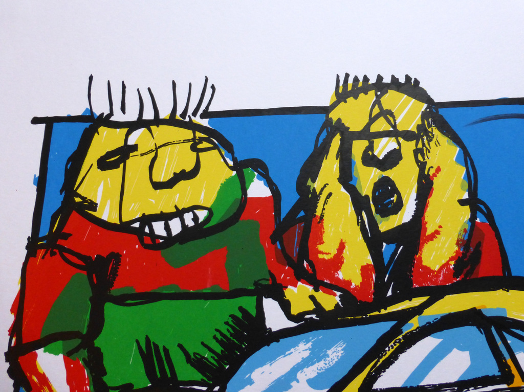 Herman Brood, leuke, gelimiteerde en handgesigneerde zeefdruk VW Beetle. kopen? Bied vanaf 149!