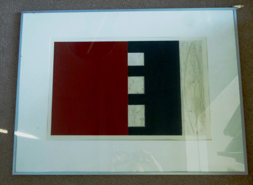 Bert Loerakker, ingelijste zeefdruk: compositie, handgesigneerd, 1991 kopen? Bied vanaf 75!