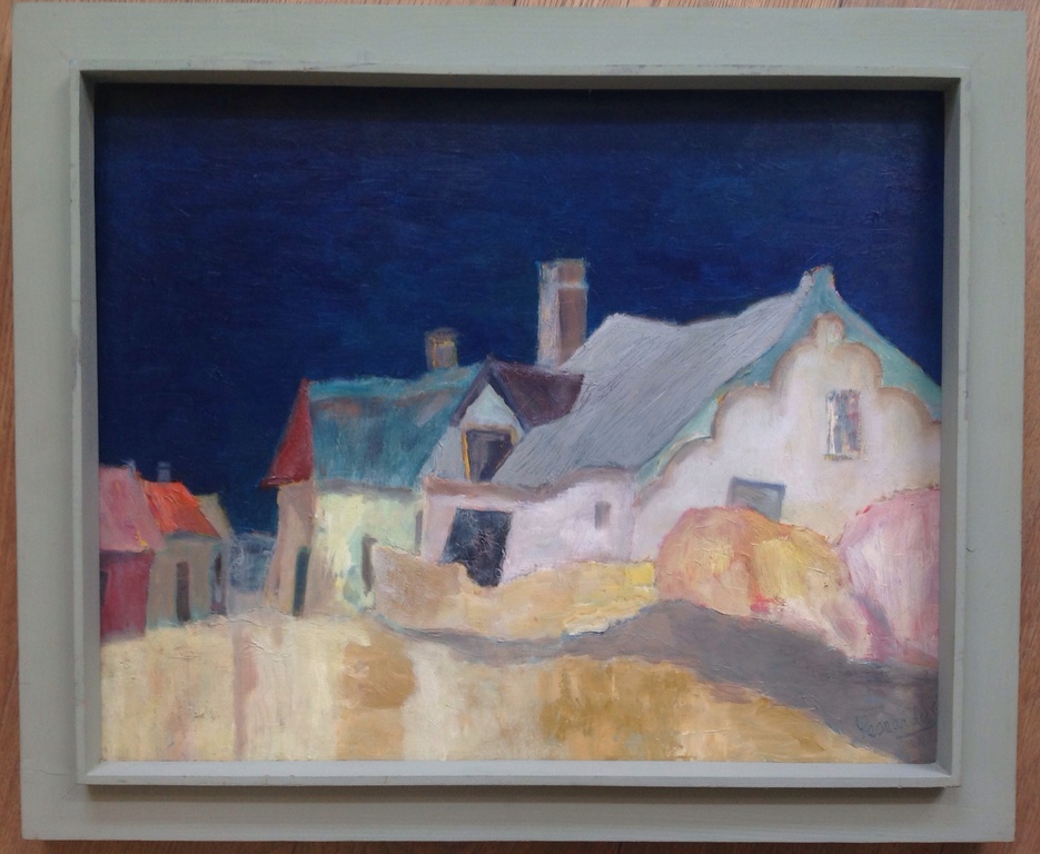 Leonardus Weber: olieverf op doek, dorpsgezicht, gesigneerd  kopen? Bied vanaf 1!