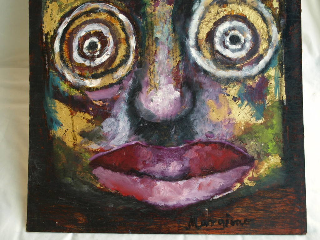 Anina Margiono : Acrylverf op Japans papier , Ogen - gesigneerd kopen? Bied vanaf 25!