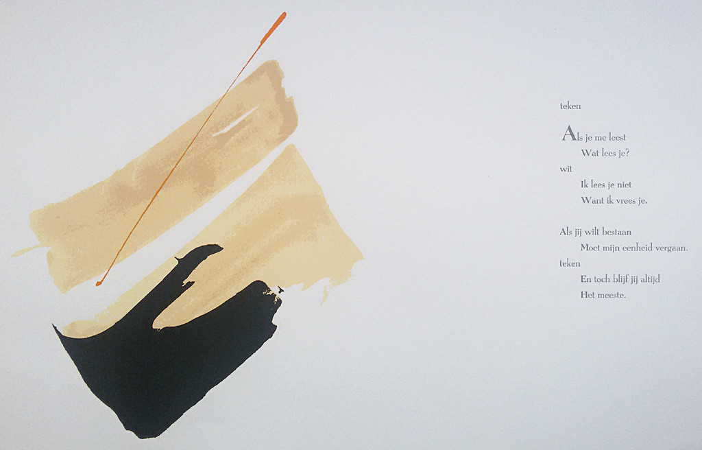 Arty Grimm en Cees Nooteboom - Tekens tegen het wit, zeefdruk verkocht voor € 35!