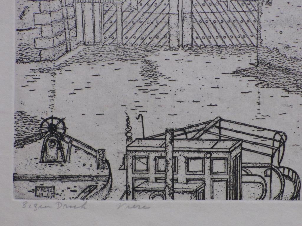 Willem Minderman, Veere aan het Walcherse kanaal, Litho kopen? Bied vanaf 1!