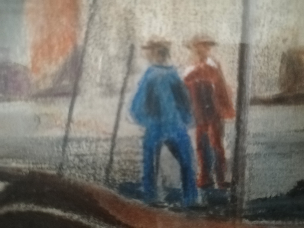 Dierickx Raymond 1904 - 1978 - pastel op karton - Hollands havenzicht van weleer kopen? Bied vanaf 30!