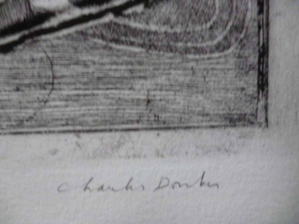 Charles Donker - ets - De valkenier in zijn eigen loer verward kopen? Bied vanaf 140!