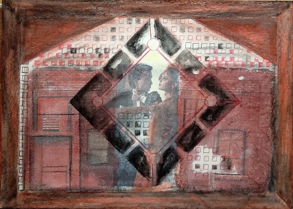 Anina Margiono,gemengde techniek krijt en collage, Unica, gesigneerd kopen? Bied vanaf 1!