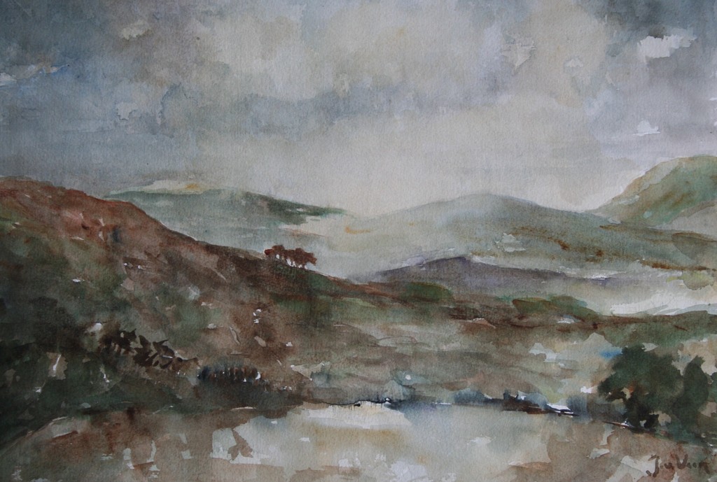 Jaap van Veen, aquarel, duinlandschap, gesigneerd kopen? Bied vanaf 30!