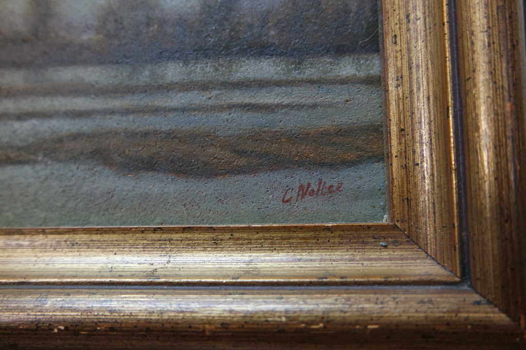 Hollandse school: olieverf op paneel , rivierlandschap kopen? Bied vanaf 95!