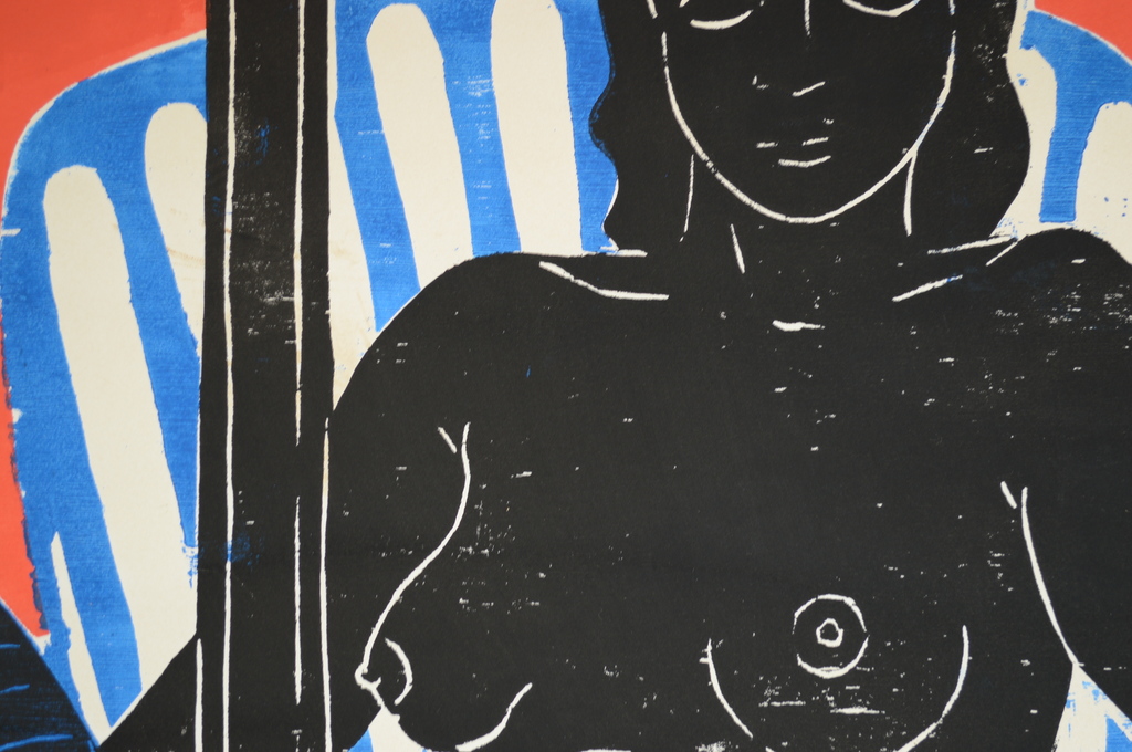 Antony Frans de Baat ( 1945-   houtsnede 60 x 50 - Raam I - 1966  kopen? Bied vanaf 70!