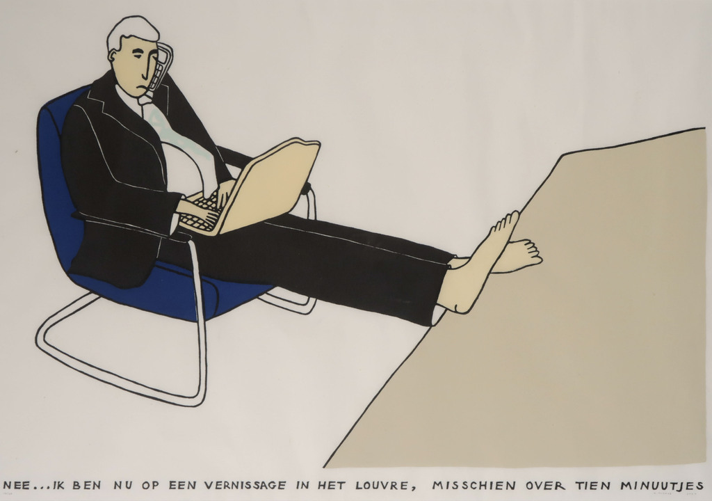 Arjanne Fakkel: Lino op Rijstpapier, Nee... ik ben nu op een ver... - Ingelijst kopen? Bied vanaf 20!