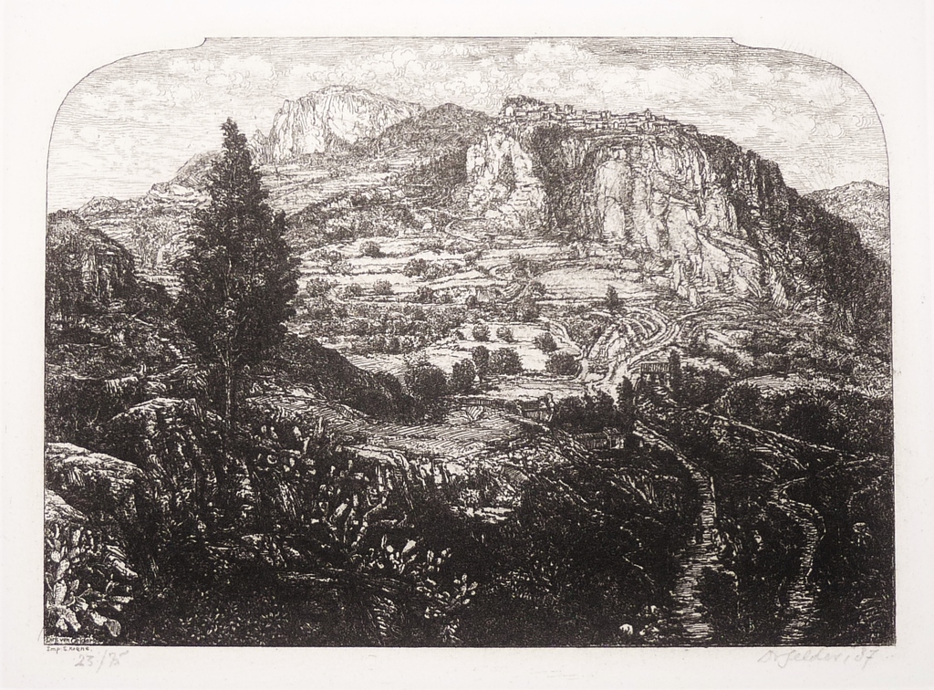 Dirk van Gelder, ets, landschap 1987 verkocht voor € 65!