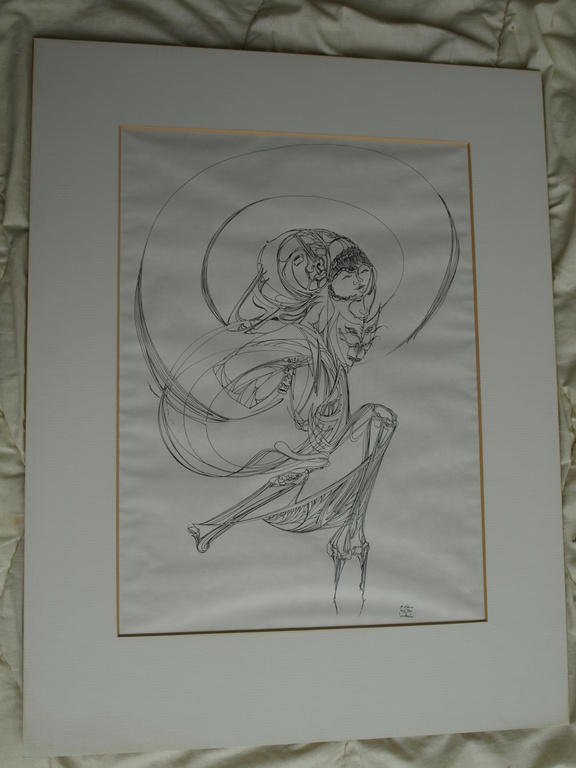 Onduidelijke signatuur : Pentekening – Zonder titel – 1980  kopen? Bied vanaf 1!