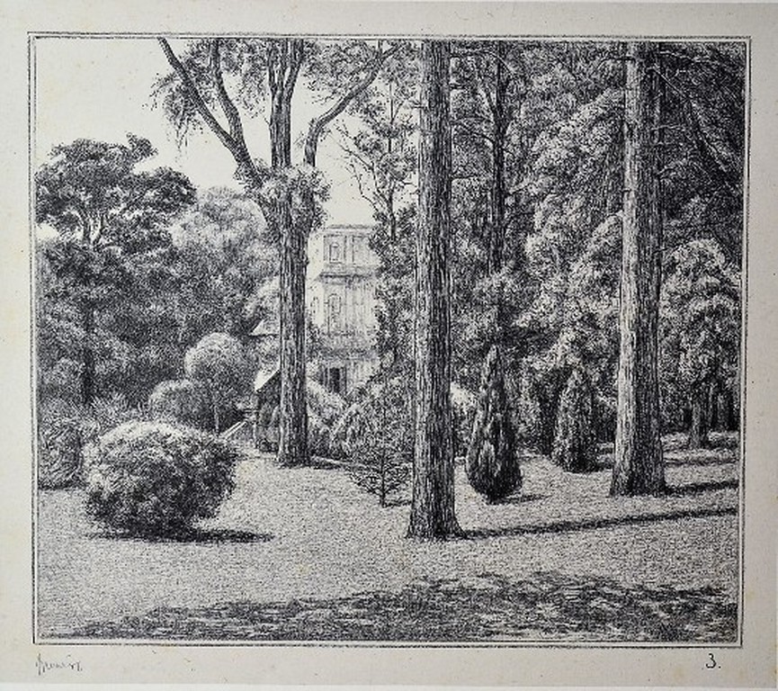 Simon Moulijn, litho, villa in park verkocht voor € 50!
