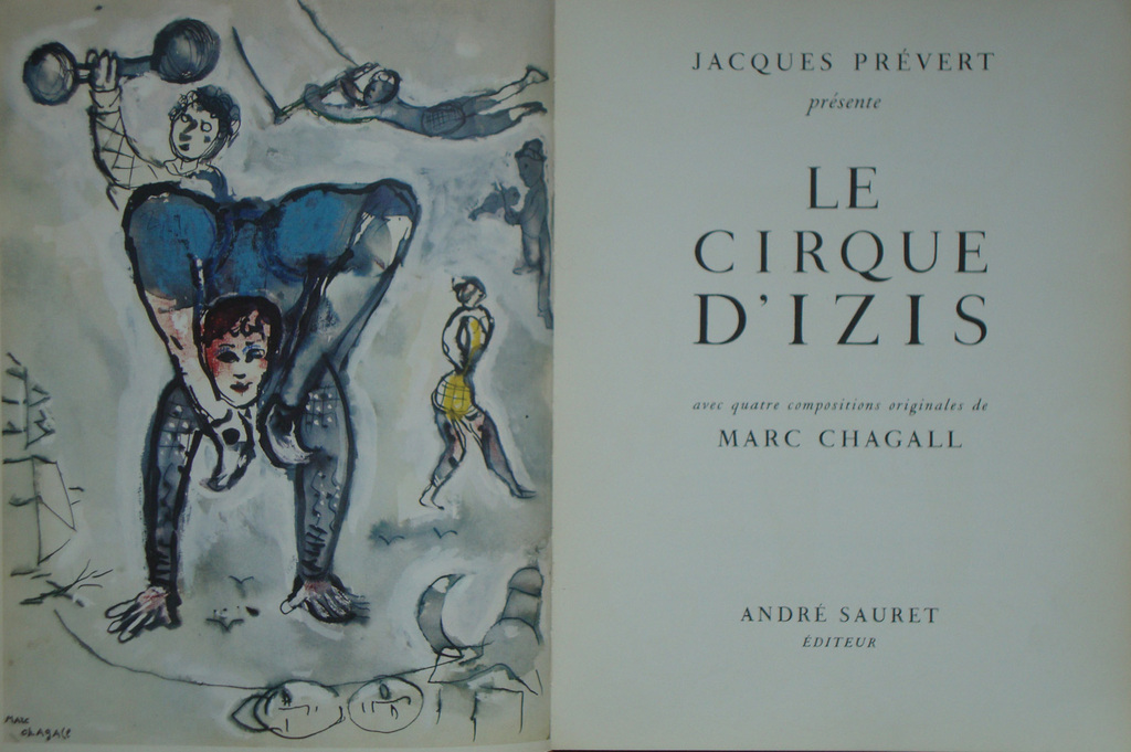 Chagall: Le Cirque d'Izis: boek met 4 originele litho's verkocht voor € 160!