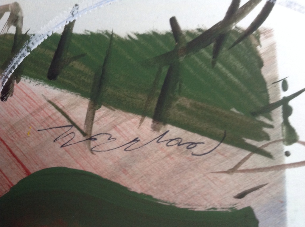 Gesigneerd, verf op papier  kopen? Bied vanaf 1!