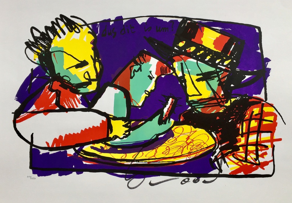 Herman Brood - Originele Handgesigneerde Zeefdruk: "kijk, dit is um" verkocht voor € 170!