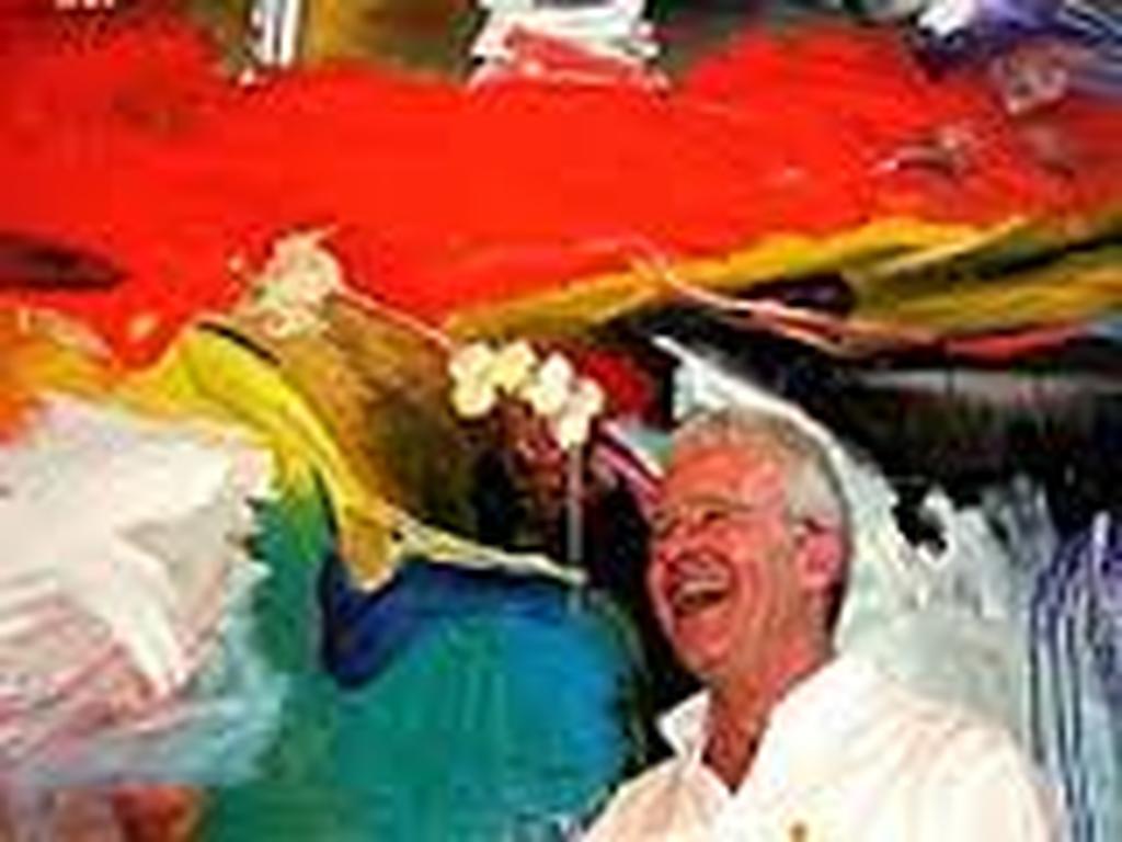 Jos van Beek - acryl op papier: omarmd idee - 1995 kopen? Bied vanaf 125!