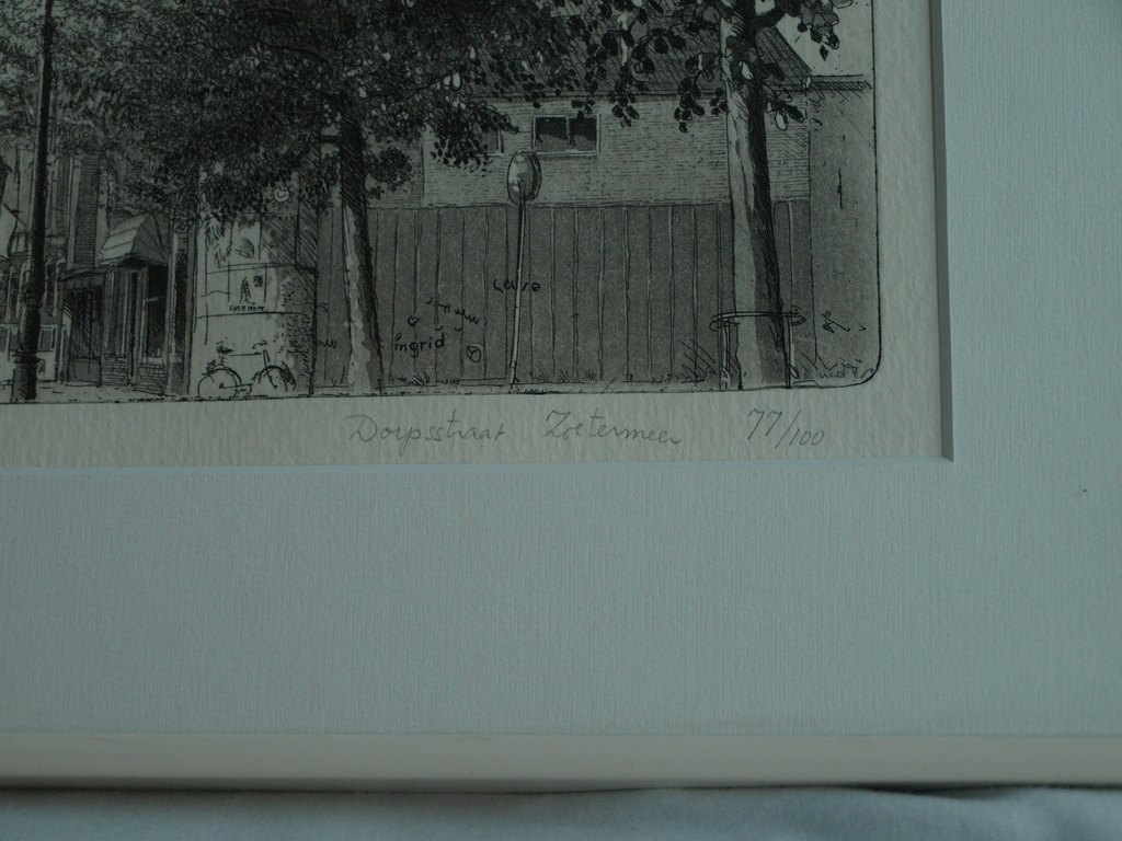 Wim Bettenhausen : Ets , Dorpshuis Zoetermeer – ingelijst – 1985 kopen? Bied vanaf 55!