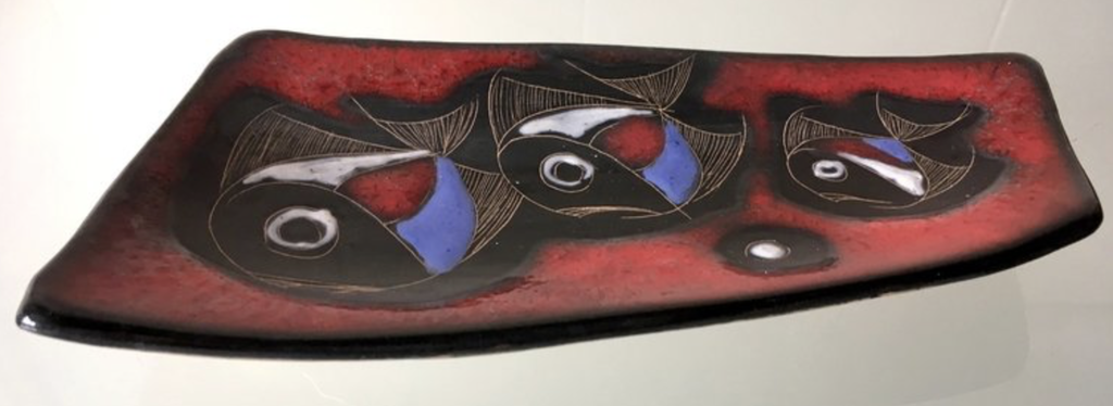 Franco Rufinelli - modernistische wand plaquette met vis decor-1960's -Italië kopen? Bied vanaf 9!