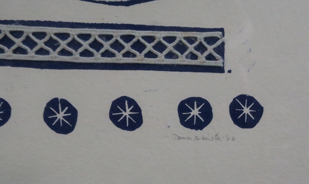 Tamar Rubinstein: Lino en collage, Amulet - Ingelijst kopen? Bied vanaf 1!