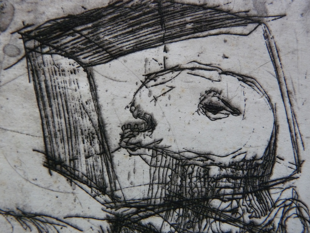 Pieter Zwaanswijk, ets, vrouw in blokken kopen? Bied vanaf 1!