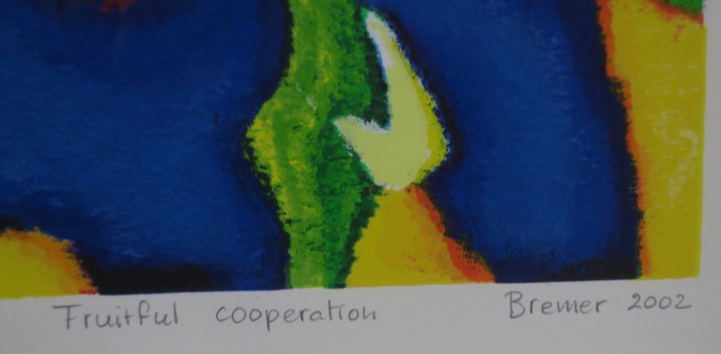 Saskia Bremer: Zeefdruk, Fruitful cooperation - Ingelijst kopen? Bied vanaf 1!