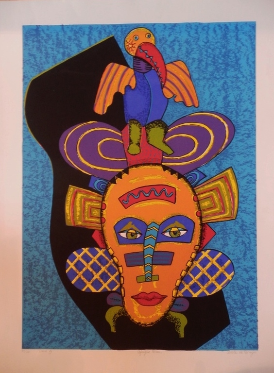 CECILE DE BRUIJN   Gr.Zeefdruk  AFRIQUE BLEU   Handgesigneerd kopen? Bied vanaf 55!