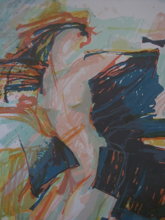 Groot 1987 abstract figuratief gesigneerde Litho "Venice" Richard Smeets (1955)  kopen? Bied vanaf 1!