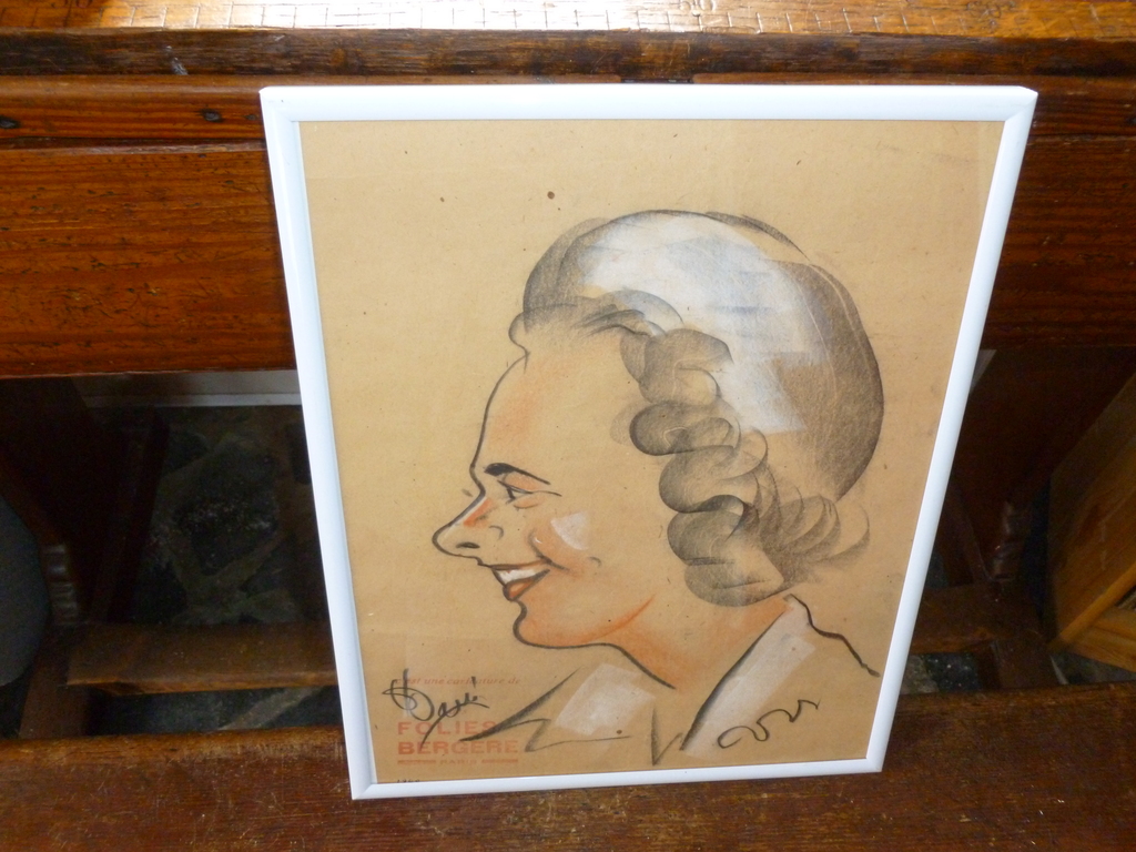 Mooie directe potloodtekening,originele stempel Folies Bergere Paris 1948. kopen? Bied vanaf 50!