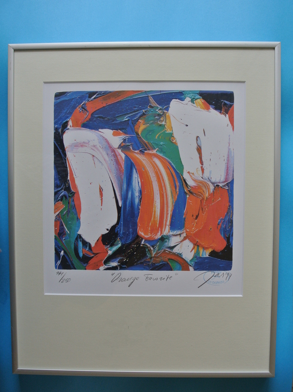 JAS. Kleurrijke Zeefdruk. Orange Favorite. Handgesigneerd. 1999. kopen? Bied vanaf 40!