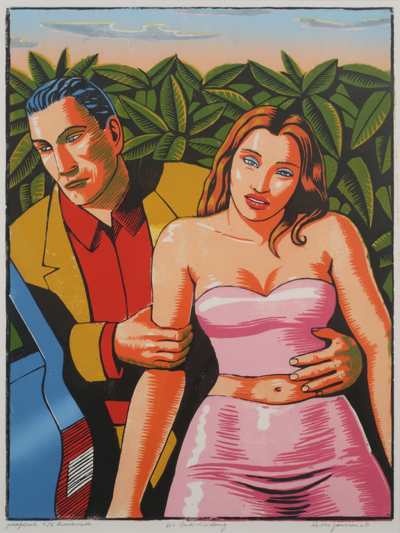 Leon Janssen: Houtsnede, Die Entscheidung - Ingelijst kopen? Bied vanaf 80!